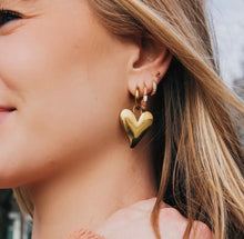 Load image into Gallery viewer, Heart Hoop Earrings