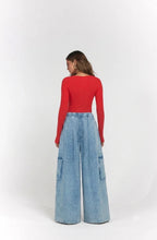 Load image into Gallery viewer, La Bohème Girls Ezra Pant Denim Blue