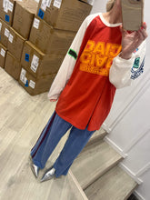 Load image into Gallery viewer, La Bohème Girls Vivi Terry Pant Cornflower Blue + Plum