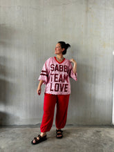 Load image into Gallery viewer, SABBI THE LACE VARSITY JERSEY- PINK