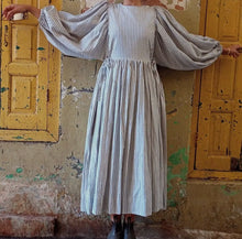 Load image into Gallery viewer, Ticking Stripe Summer Dress Handwoven in Organic Cotton