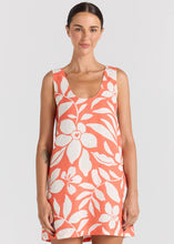 Load image into Gallery viewer, Poolside Paradiso - Mare 100% Linen U Shift Dress - Tangelo
