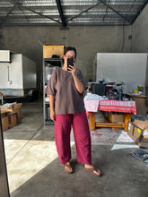 Load image into Gallery viewer, Acid Wash Barrel Pants Burgundy