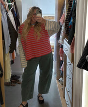Load image into Gallery viewer, Acid Wash Barrel Pants Olive