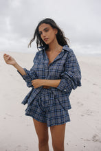 Load image into Gallery viewer, BARE ROAD REMI OVERSIZED SHIRT in Navy Plaid