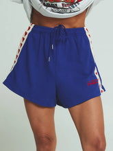 Load image into Gallery viewer, SABBI THE RAVING HEARTS MINI SHORTS - BLUE