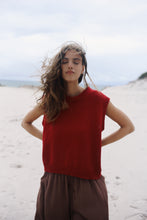 Load image into Gallery viewer, BARE ROAD CECILIA KNIT VEST in Cherry