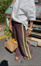 Load image into Gallery viewer, La Bohème Girls Viva Terry Pant Choc + Lime