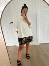 Load image into Gallery viewer, Washed Leopard Printed Denim Skirt
