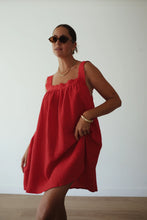Load image into Gallery viewer, JUNO LACE NECK MINI DRESS - RED