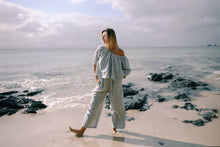 Load image into Gallery viewer, THE CHLOE BLOUSE - WASHED BLUE STRIPE