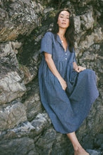 Load image into Gallery viewer, DARCEY MIDI DRESS - NAVY PINSTRIPE