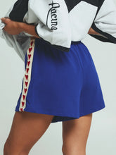 Load image into Gallery viewer, SABBI THE RAVING HEARTS MINI SHORTS - BLUE