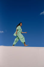Load image into Gallery viewer, The Ava Shirt + Ivy Pant set In Seafoam Cotton Stripe