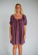 Load image into Gallery viewer, BARE ROAD CHLOE DRESS in Fig Hemp Check