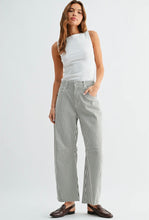 Load image into Gallery viewer, Olive Stripe Barrel Jean
