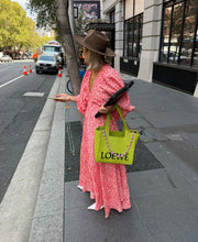 Load image into Gallery viewer, La Bohème Girls Essie V Neck Maxi Dress Coral Oat Leopard