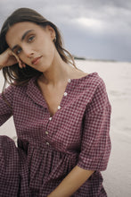 Load image into Gallery viewer, BARE ROAD DARCEY MIDI DRESS in Fig Hemp Check