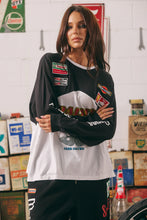 Load image into Gallery viewer, SABBI THE LONG SLEEVE MERMAID RACING TEE - BLACK & WHITE