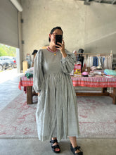 Load image into Gallery viewer, Ticking Stripe Summer Dress Handwoven in Organic Cotton