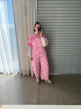 Load image into Gallery viewer, Pink Polka Dot Cotton Overalls