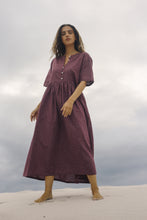 Load image into Gallery viewer, BARE ROAD DARCEY MIDI DRESS in Fig Hemp Check
