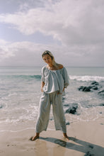 Load image into Gallery viewer, THE CHLOE BLOUSE - WASHED BLUE STRIPE