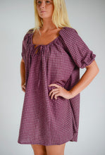 Load image into Gallery viewer, BARE ROAD CHLOE DRESS in Fig Hemp Check