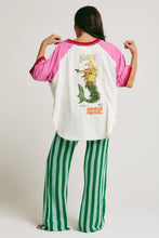 Load image into Gallery viewer, SABBI THE MERMAID SWIM CLUB RAGLAN TEE - MARSHMALLOW & PINK