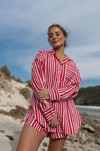 Load image into Gallery viewer, The Kenzi Shirt | Striped Red + Pink