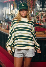 Load image into Gallery viewer, Striped Oversize Crewneck Jumper - Green