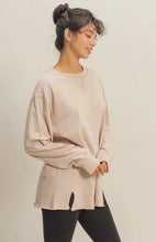 Load image into Gallery viewer, Mineral Washed Drop Shoulder Long Sleeve T-Shirt