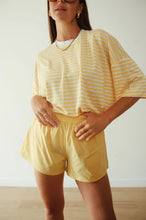 Load image into Gallery viewer, By Billie ATHLETIC LINEN BLEND TEE - YELLOW/WHITE STRIPE