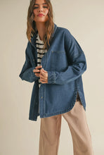 Load image into Gallery viewer, Washed Snap Button Denim Shacket