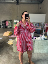 Load image into Gallery viewer, The Kenzi Shirt | Striped Red + Pink