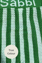 Load image into Gallery viewer, SABBI THE KNIT STRIPE BIKE SHORTS - GREEN & BLUE