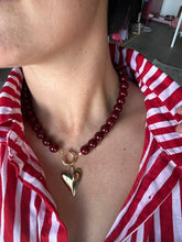 Load image into Gallery viewer, Natural Stone Bead Necklace - Burgundy