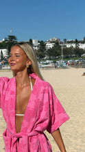 Load image into Gallery viewer, Cotton Beach & Bathrobe - Fuchsia