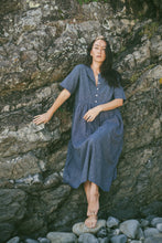 Load image into Gallery viewer, DARCEY MIDI DRESS - NAVY PINSTRIPE