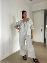 Load image into Gallery viewer, THE CHLOE BLOUSE - WASHED BLUE STRIPE