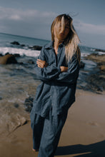 Load image into Gallery viewer, THE YUMI SHIRT - NAVY PINSTRIPE