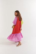 Load image into Gallery viewer, La Bohème Girls Moxie Midi Dress Candy Stripe