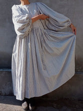 Load image into Gallery viewer, Ticking Stripe Summer Dress Handwoven in Organic Cotton