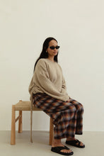 Load image into Gallery viewer, By Billie VALI CHECK PANT - BROWN/BLUE CHECK