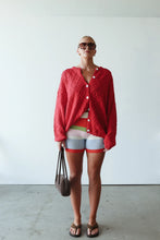 Load image into Gallery viewer, By Billie CROCHET KNIT CARDIGAN - RED