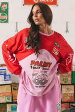 Load image into Gallery viewer, SABBI THE LONG SLEEVE MERMAID RACING TEE - RED & PINK