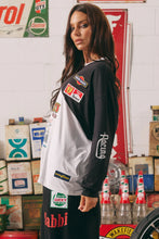 Load image into Gallery viewer, SABBI THE LONG SLEEVE MERMAID RACING TEE - BLACK & WHITE