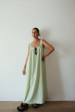 Load image into Gallery viewer, JUNO SLIP DRESS - GREEN STRIPE