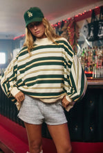 Load image into Gallery viewer, Striped Oversize Crewneck Jumper - Green