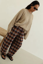 Load image into Gallery viewer, By Billie VALI CHECK PANT - BROWN/BLUE CHECK